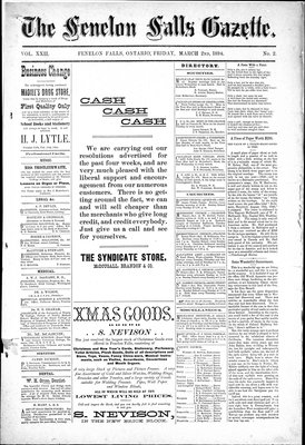 Fenelon Falls Gazette, 2 Mar 1894