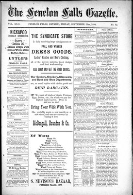 Fenelon Falls Gazette, 21 Sep 1894