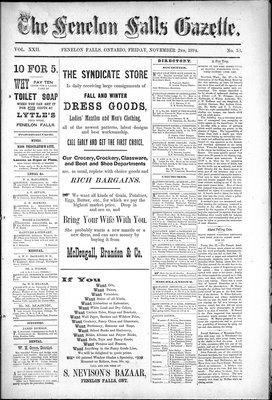 Fenelon Falls Gazette, 2 Nov 1894