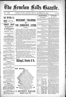 Fenelon Falls Gazette, 9 Nov 1894