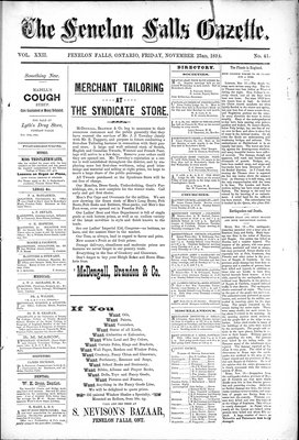 Fenelon Falls Gazette, 23 Nov 1894