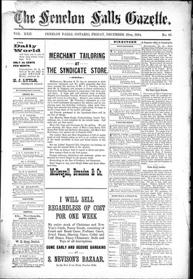 Fenelon Falls Gazette, 28 Dec 1894