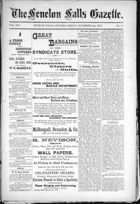 Fenelon Falls Gazette, 3 Nov 1893