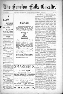 Fenelon Falls Gazette, 5 Jan 1894