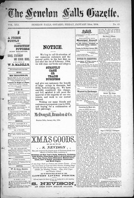 Fenelon Falls Gazette, 19 Jan 1894