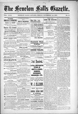 Fenelon Falls Gazette, 1 Nov 1895