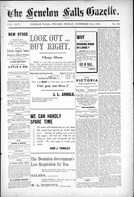 Fenelon Falls Gazette, 11 Nov 1898