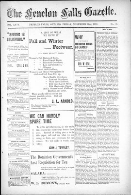 Fenelon Falls Gazette, 25 Nov 1898