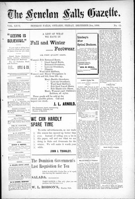 Fenelon Falls Gazette, 2 Dec 1898