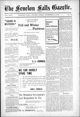 Fenelon Falls Gazette, 9 Dec 1898