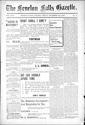 Fenelon Falls Gazette, 16 Dec 1898