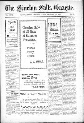 Fenelon Falls Gazette, 9 Oct 1903