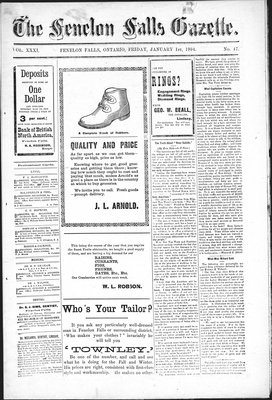 Fenelon Falls Gazette, 1 Jan 1904