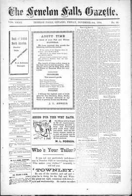 Fenelon Falls Gazette, 4 Nov 1904