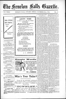 Fenelon Falls Gazette, 25 Nov 1904