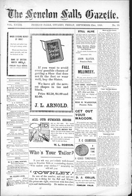 Fenelon Falls Gazette, 22 Sep 1905