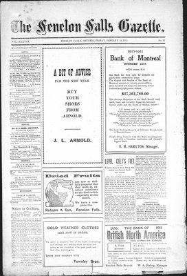 Fenelon Falls Gazette, 13 Jan 1911