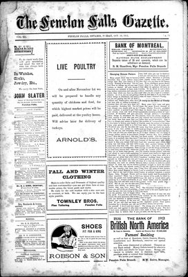 Fenelon Falls Gazette, 18 Oct 1912