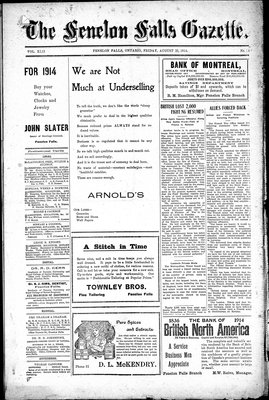 Fenelon Falls Gazette, 28 Aug 1914