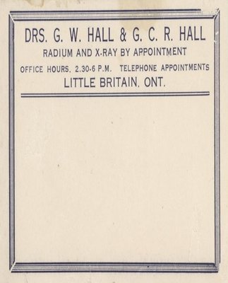 Stationery from the Halls' Medical Practice