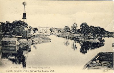 Canal at Fenelon Falls, Kawartha Lakes, Ont. On the route of the Trent Valley Navigation Co.