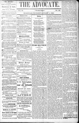 Woodville Advocate (1878), 1 Jan 1880