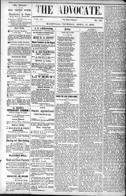 Woodville Advocate (1878), 17 Apr 1879