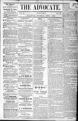 Woodville Advocate (1878), 1 Apr 1880