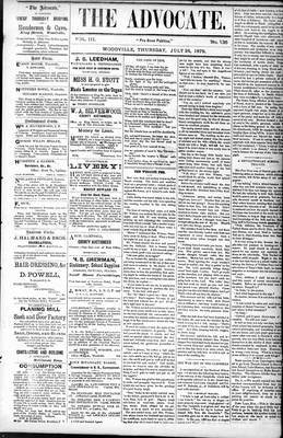 Woodville Advocate (1878), 24 Jul 1879