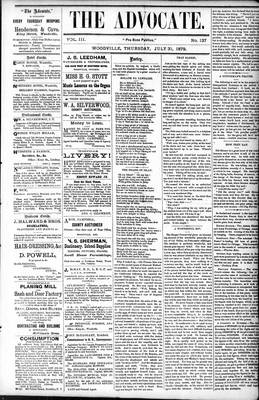 Woodville Advocate (1878), 31 Jul 1879