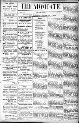 Woodville Advocate (1878), 11 Sep 1879