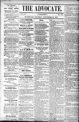 Woodville Advocate (1878), 18 Sep 1879