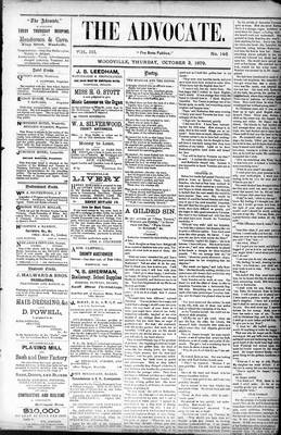 Woodville Advocate (1878), 2 Oct 1879