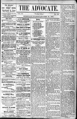 Woodville Advocate (1878), 30 Oct 1879