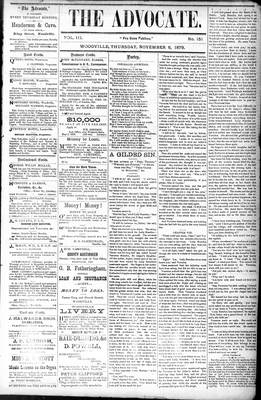 Woodville Advocate (1878), 6 Nov 1879