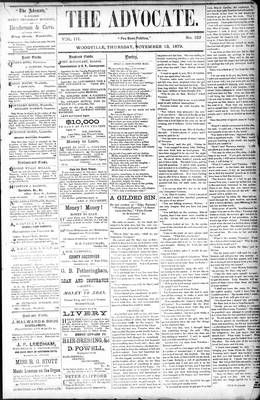 Woodville Advocate (1878), 13 Nov 1879