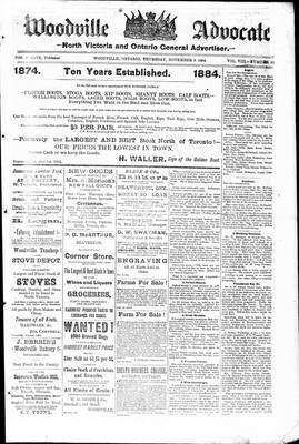 Woodville Advocate (1878), 6 Nov 1884