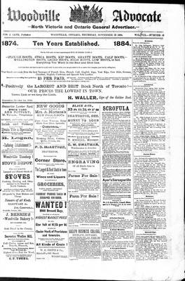 Woodville Advocate (1878), 13 Nov 1884