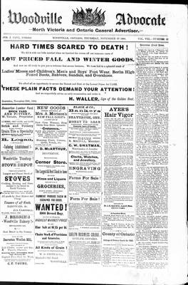 Woodville Advocate (1878), 20 Nov 1884