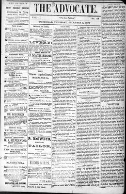 Woodville Advocate (1878), 5 Dec 1878