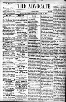 Woodville Advocate (1878), 11 Dec 1879