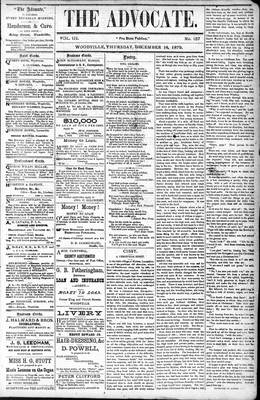 Woodville Advocate (1878), 18 Dec 1879