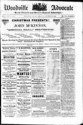 Woodville Advocate (1878), 11 Dec 1884