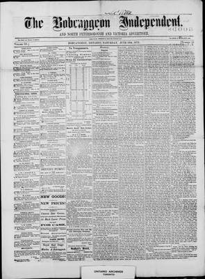 Bobcaygeon Independent (1870), 15 Jun 1872