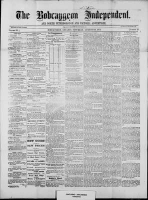 Bobcaygeon Independent (1870), 3 Aug 1872