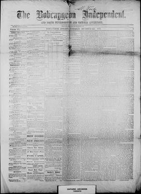 Bobcaygeon Independent (1870), 2 Dec 1871