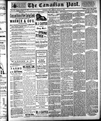 Canadian Post (Lindsay, ONT), 11 Mar 1892