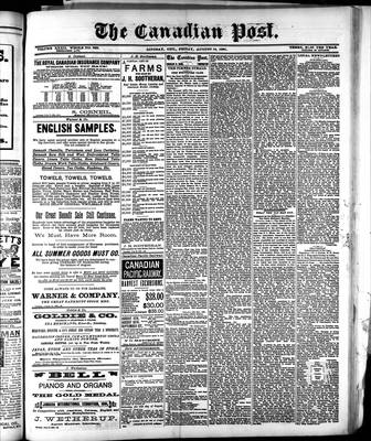 Canadian Post (Lindsay, ONT), 14 Aug 1891