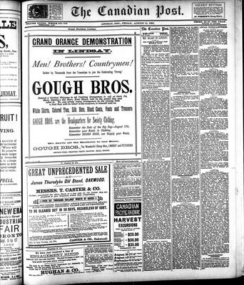 Canadian Post (Lindsay, ONT), 12 Aug 1892