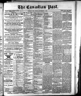 Canadian Post (Lindsay, ONT), 4 Sep 1891